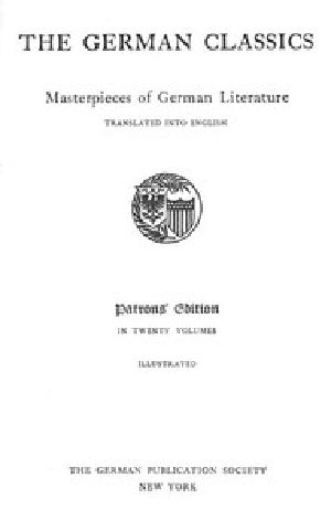 [Gutenberg 45788] • The German Classics of the Nineteenth and Twentieth Centuries, Volume 11 / Masterpieces of German Literature Translated Into English